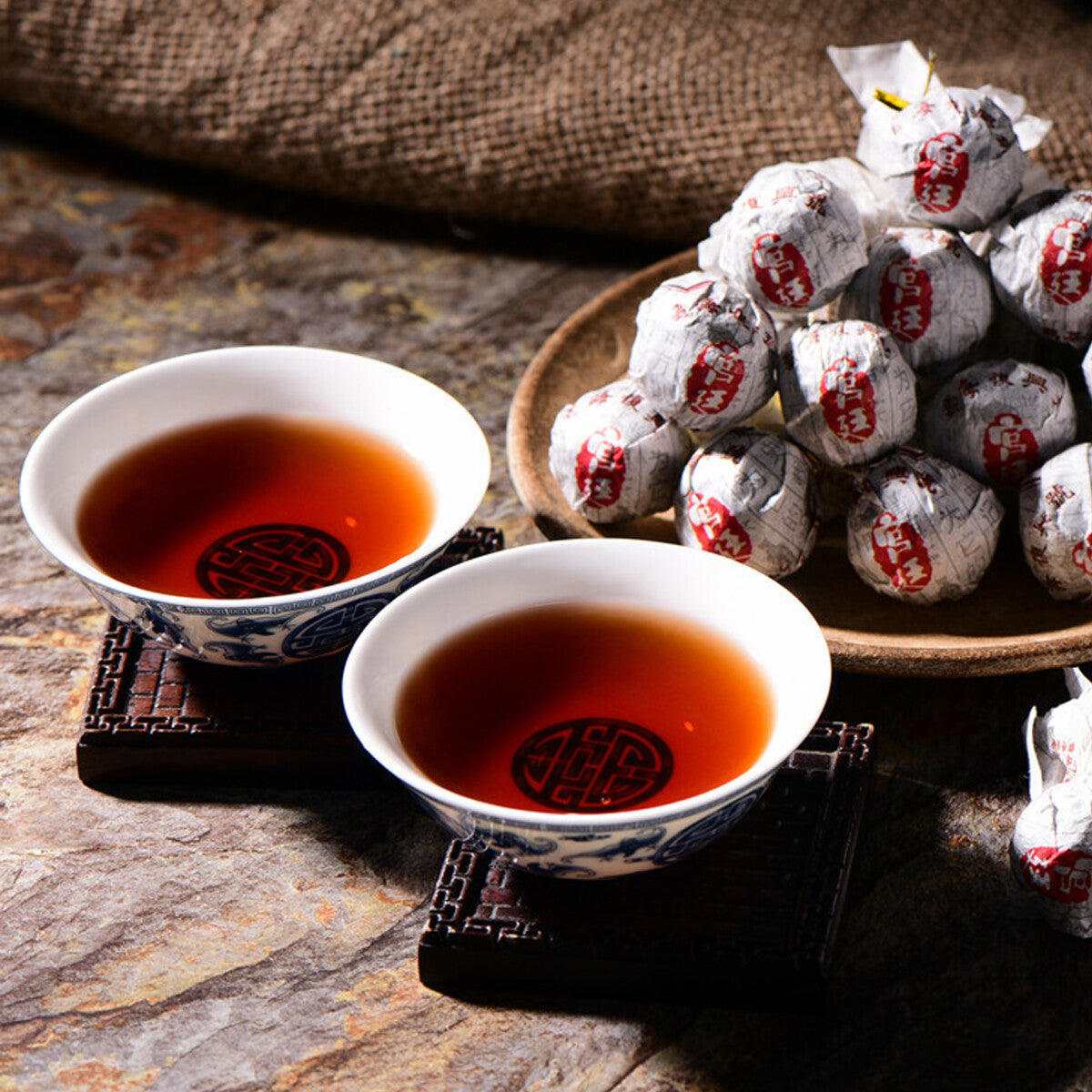 Dragon Ball Mini Oyster Yunnan Top-Grade Cooked Tea Black Puerh Tea Puer Tuo Cha Secondary image