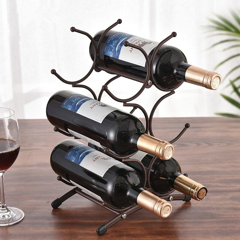 New Iron Wine Rack Home Desktop Decoration Creative European Retro Bottle Holder