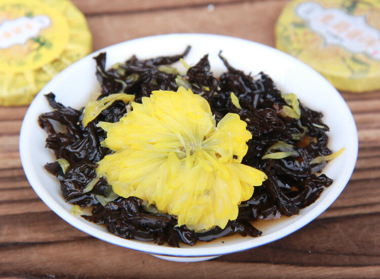 500g Ripe Pu'er Aged Tea  Chrysanthemum Pu-erh Tea Cake Small Tuo Tea