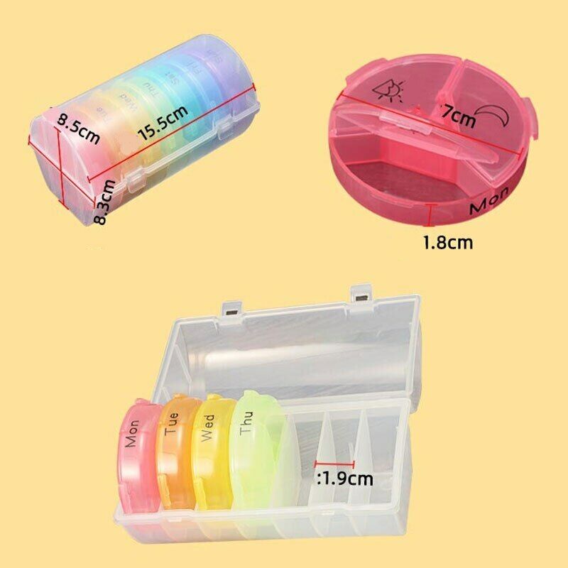 Weekly Daily Pill Holder 7 Days Tablet Medicine Storage Holder Pill Dispenser
