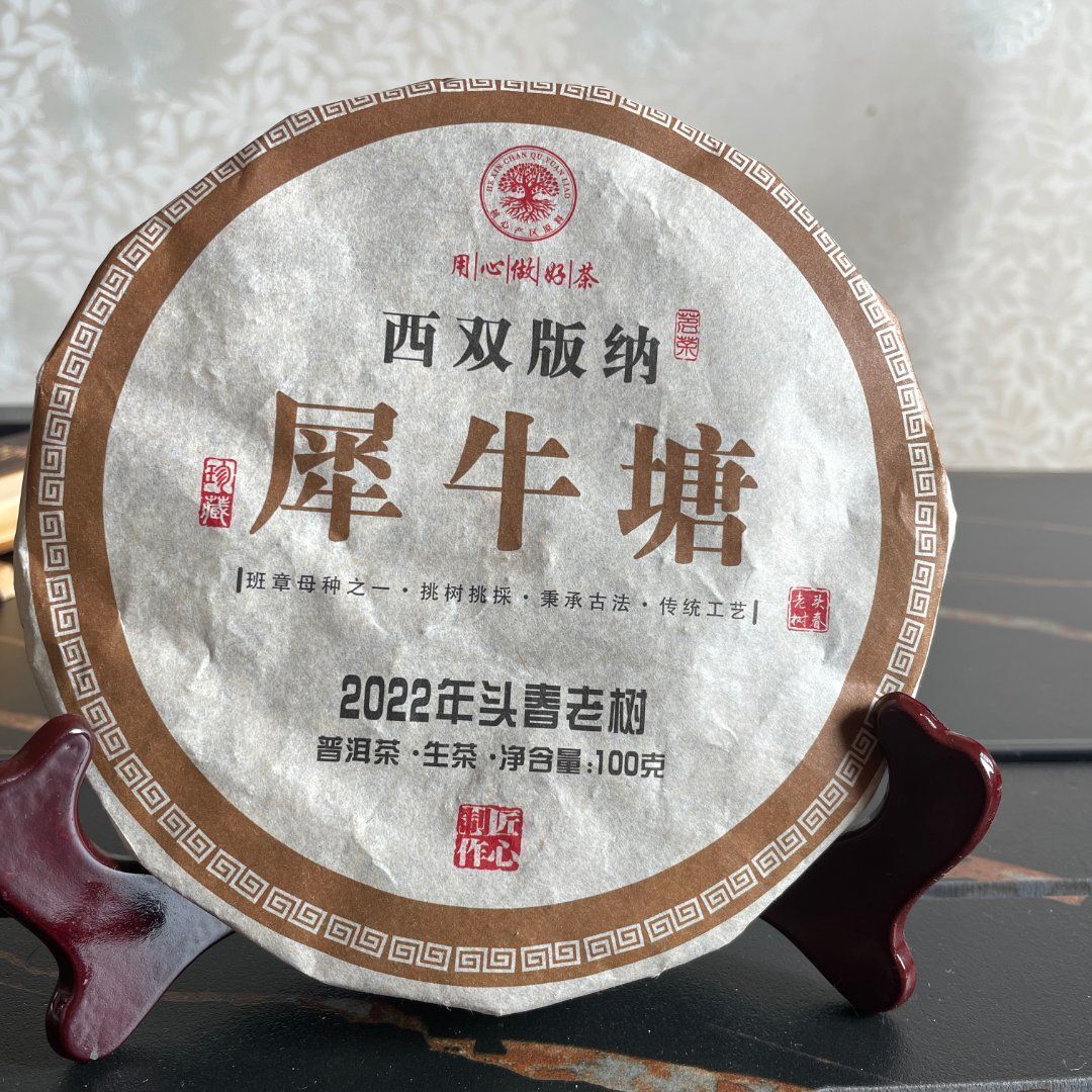 Rhinoceros Pond Head Spring Old Tree Puerh Raw Tea Tight Tea 100g Tea Cake Main image
