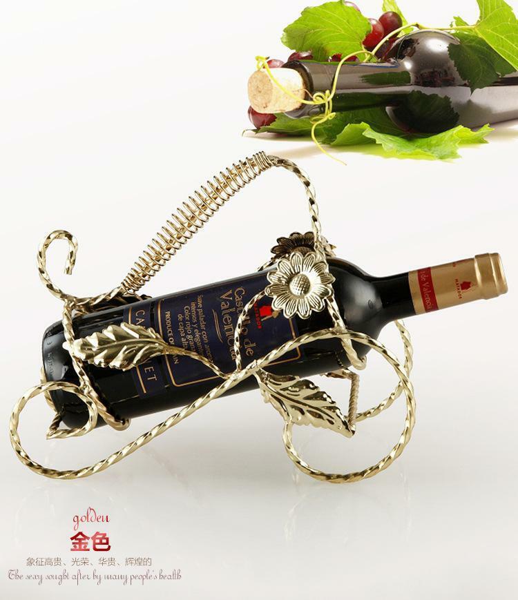 Metal Wine Rack European Style Living Room Wine Rack Freestanding Bottle Holder Secondary image