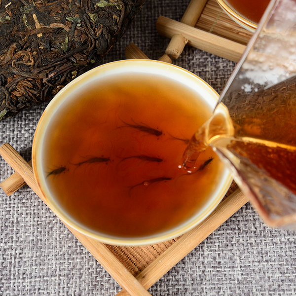 HelloYoung 357g Yunnan Pu-erh Ripe Tea Cake Gnocchi Seven Cakes Ripe Tea Cake Pu-erh Cake