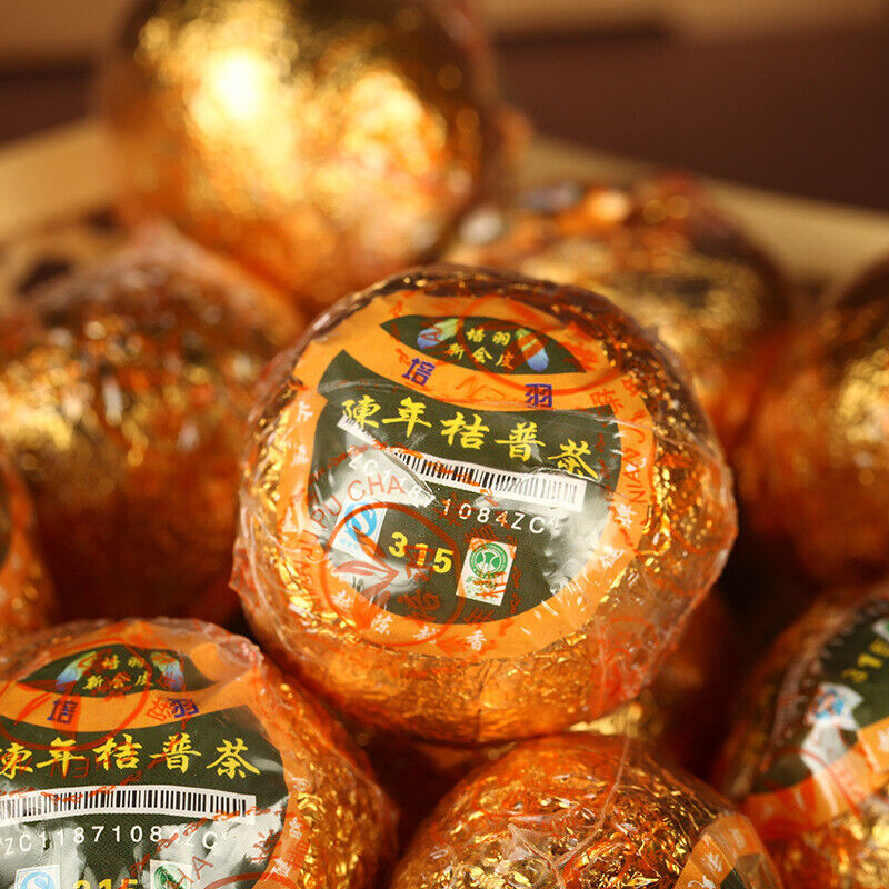 HelloYoung 500g Chen Pi Pu'er Ripe Tea Yunnan Tea Healthy Drink 500g大红柑 315橘普