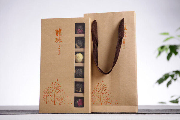 HelloYoung Yunnan Pu'er tea rose jasmine tea dragon pearl peony flower ball 6 flavors 18pcs