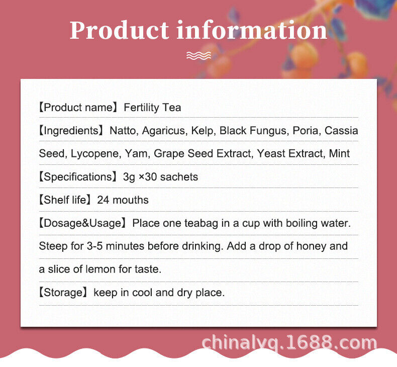 Fertility Tea Man Women Female Fibroid Womb Detox Tea 3g*30bags Healthy Drink
