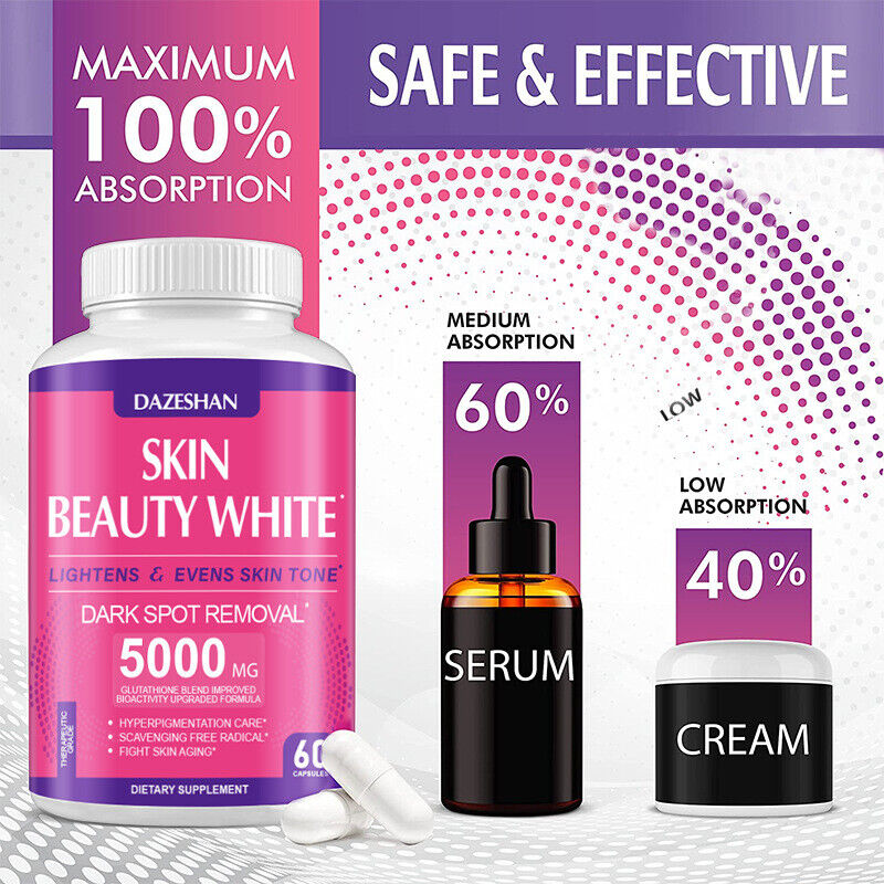 Glutathione Capsules Whitening Pills Glutathione Whitening Capsules 60 Capsules