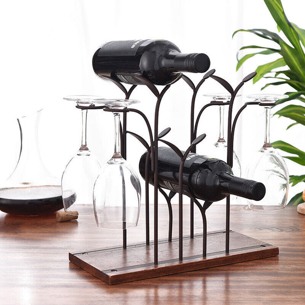 Iron Wine Bottle Holder Nordic Style Wine Rack Retro Shelf Bar Accessories Gift