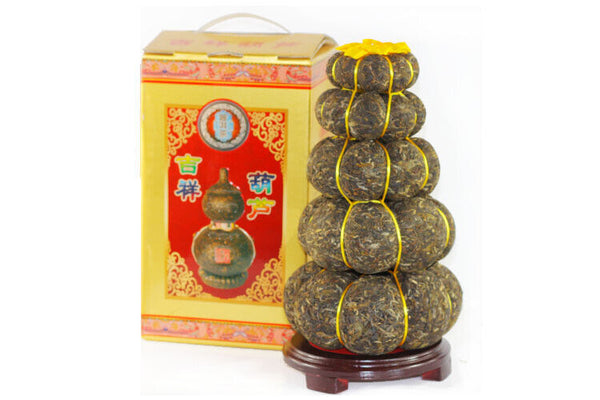 HelloYoung 5 Layers Pumpkin Gourd Type Craft Pu'er Gift Tea Yunnan Pu-erh Green Tea3000g