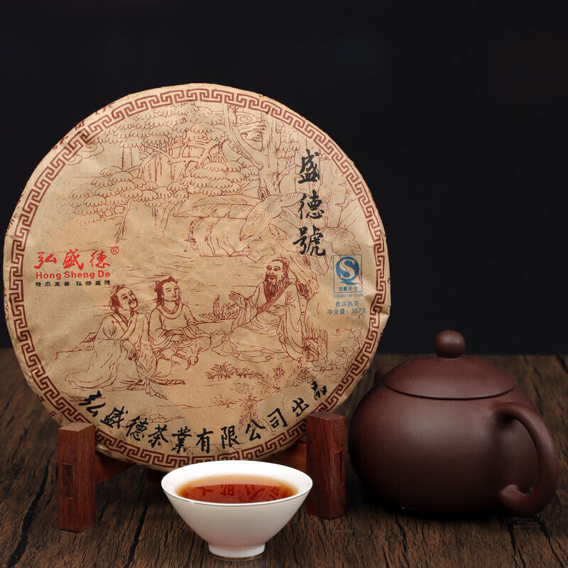 Old Ripe Tea Pu'er Tea Ripe Tea Menghai Old Ban Zhang Puerh Tea Cake 357g