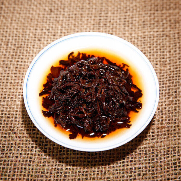 Pu'er Ripe Tea Menghai Jinya Yunnan Qizi Cake Tea Pu'er Ripe Tea 357g