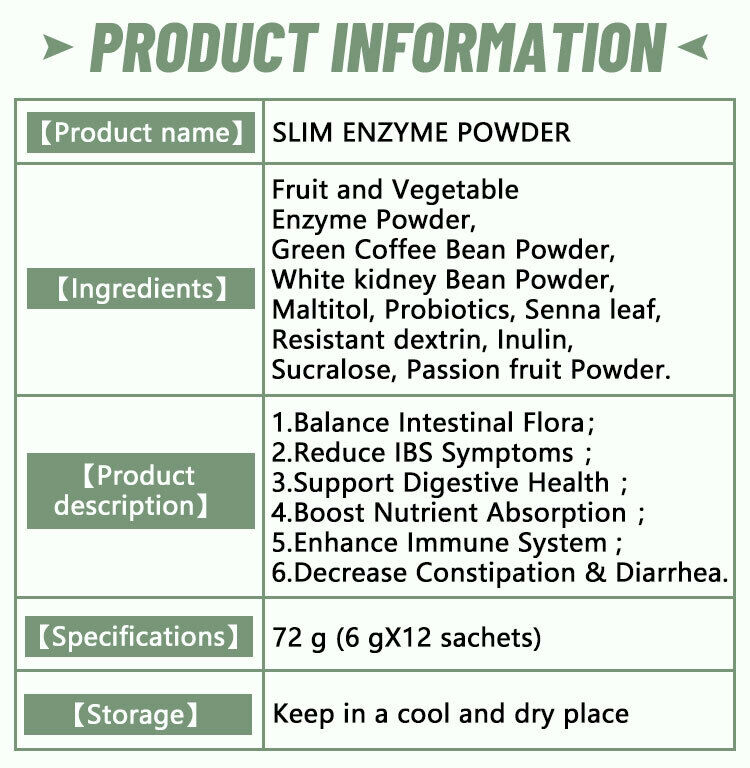 Enzyme Juice Weight Loss Fruit Juice Powder Diet Intermittent 6g*12bags