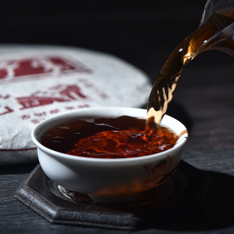 HelloYoung 357g YikuChun Tea Leaves XiaoduSai Ancient Tea Pure Material Pu'er Ripe Tea Cake