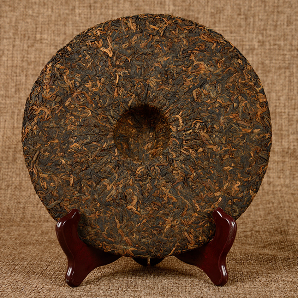 HelloYoung 357g Aged Puerh Ripe Tea Menghai Golden Bud Yunnan Seven Seed Cake Tea