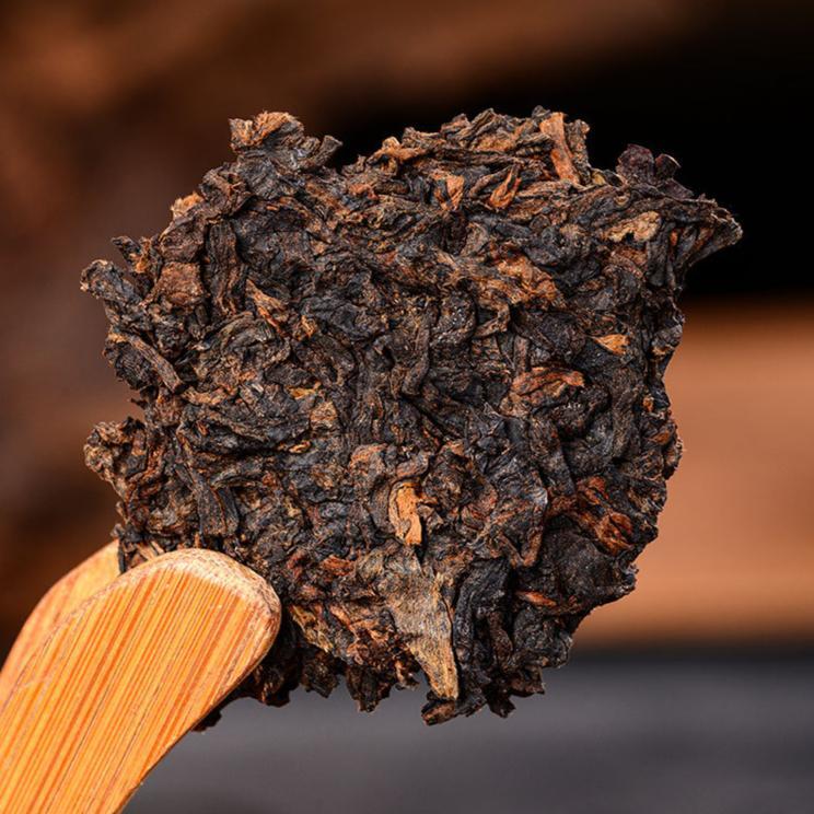357g Yunnan Ripe Pu-erh Tea Qizi Cake Aged Fragrant Grade Early Spring