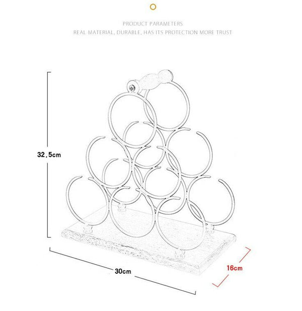 Freestanding Wine Rack Wine Whiskey Display Shelf Metal 6 Bottle Bottle Holder