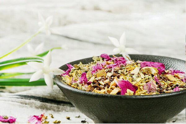 HelloYoung Cherry Blossom Rose Lotus Leaf Tea Herbal Tea Nutritious Health Tea 150g/5.29oz