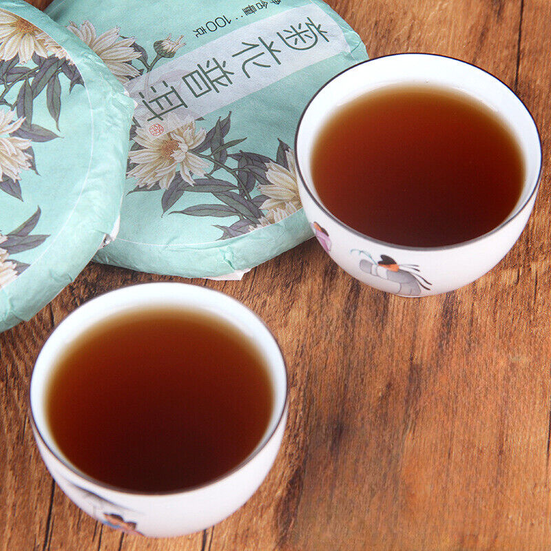 HelloYoung 100g*5pcs Chrysanthemum Pu-erh Tea Organic Ripe Pu-erh Tea Gift Tea Health Care