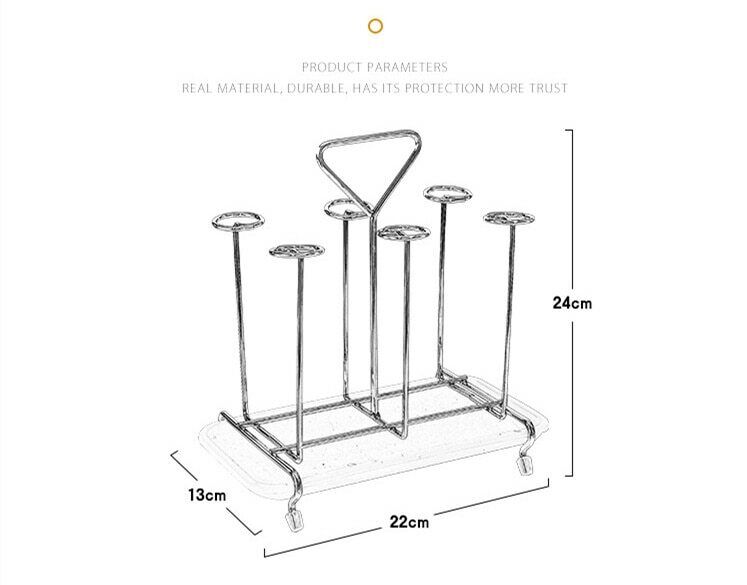 Kitchen Decoration Metal Glass Cup Rack Storage Shelf Drying Cup Home Supplies