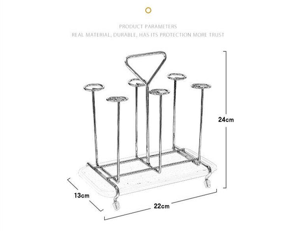 Kitchen Decoration Metal Glass Cup Rack Storage Shelf Drying Cup Home Supplies