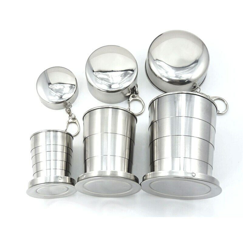 Water Cup Camping Fold Cup Portable Outdoor Travel Demountable Cup With Keychain