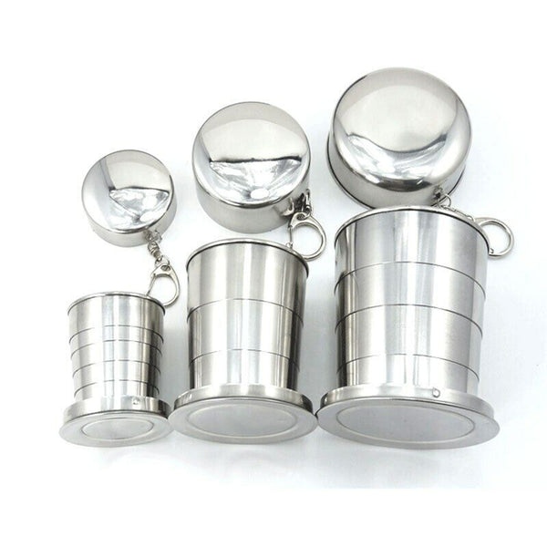 Water Cup Camping Fold Cup Portable Outdoor Travel Demountable Cup With Keychain