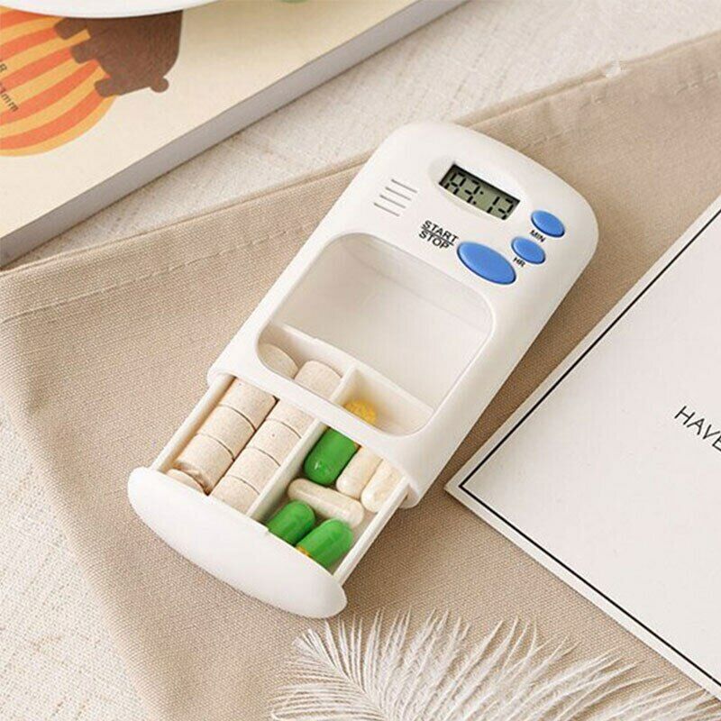 Timer Box Mini Handy Pill Reminder Drug Box 2Grid One-day Timing Medicine Cases Secondary image
