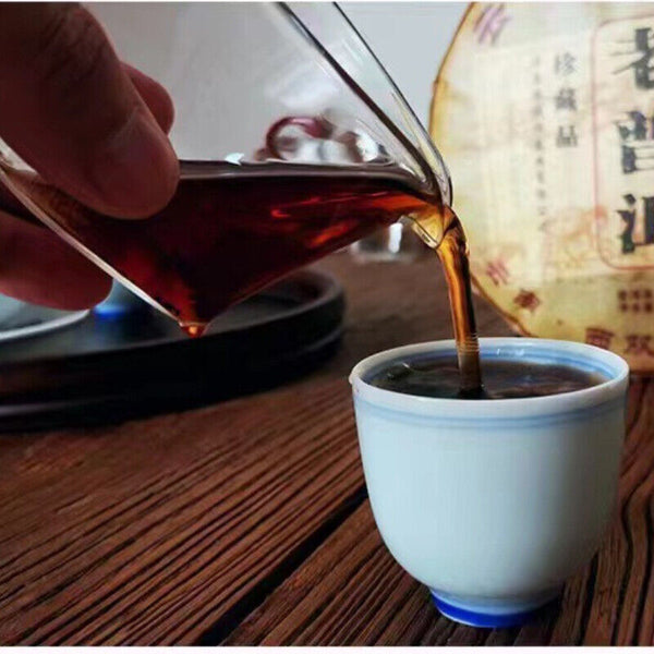 HelloYoung Pu'er Qizi Tea Golden Bud Cake Pu'er Tea 357g Yunnan Tea Menghai Tea Cake Old