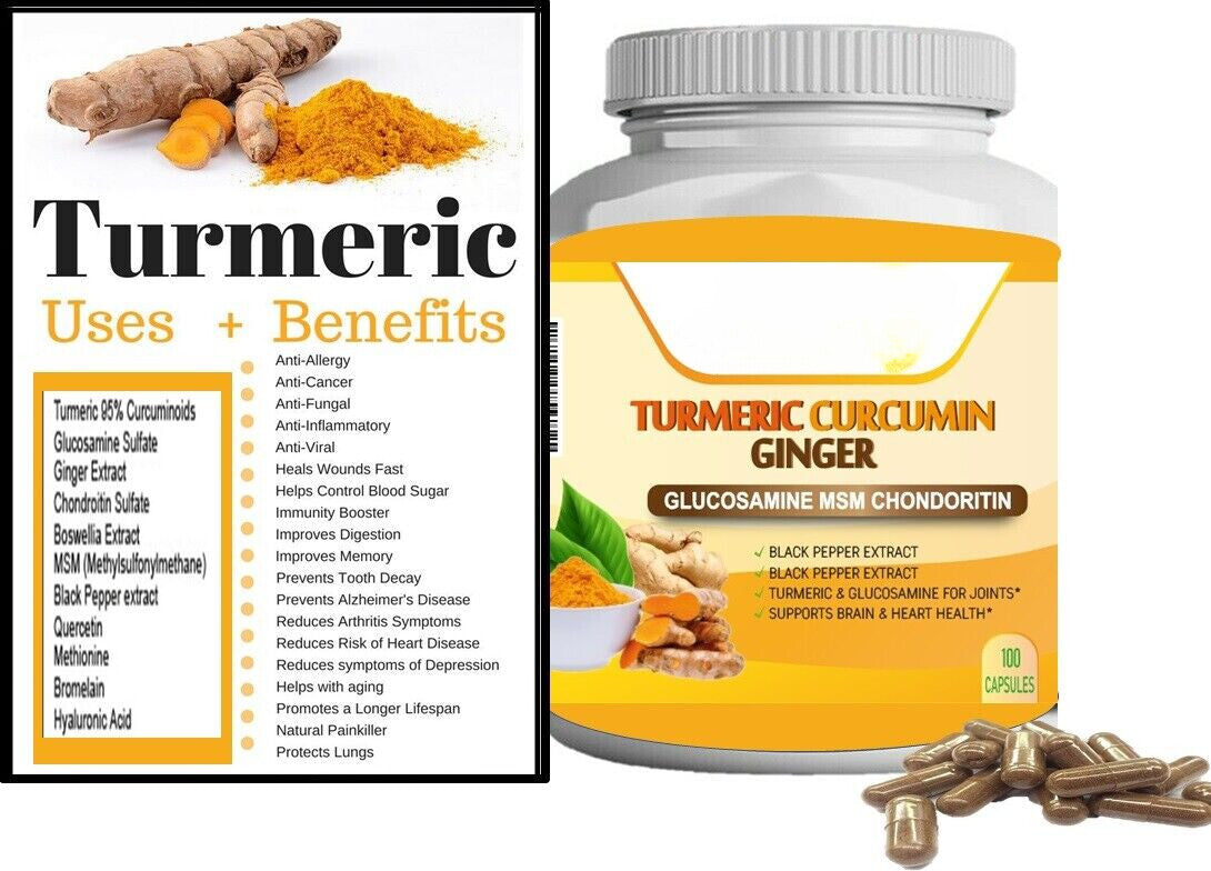 Turmeric Curcumin with Ginger and Bio pepper 2600mg Triple Strength Capsules 120
