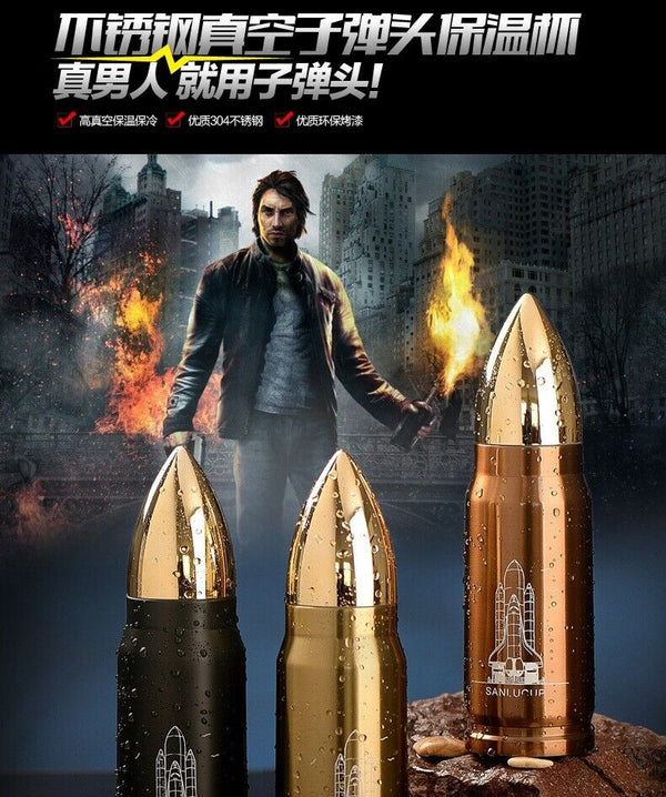 Rocket Bullet Vacuum Insulation Sports Portable Drinkware Stainless Steel Bottle