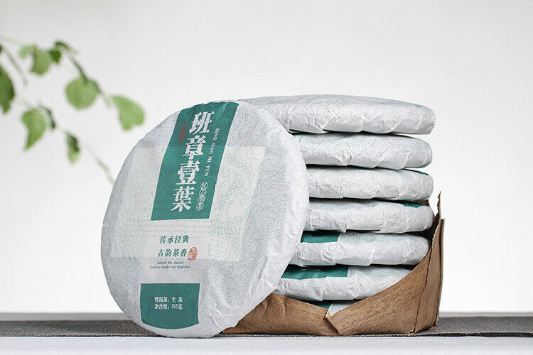 HelloYoung 357g Yunnan Pu'er Tea Banzhang One Leaf (5/1) Puer Raw Cake Seven Seeds Cake Tea