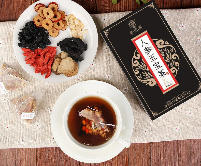 Ginseng Five Treasure Tea 150g/30 Bags Healthy Herb Tea Bag