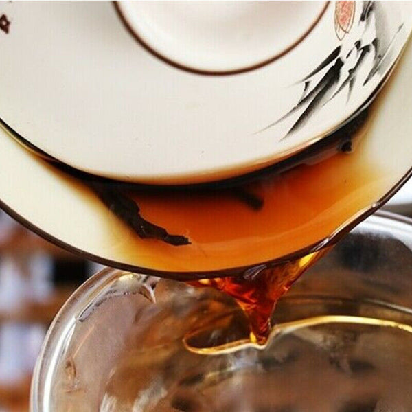 HelloYoung 357g Ba Jiao Ting Li Ming 7590 Yunnan Qizibing Tea Aged Ripe Puer Tea Cake