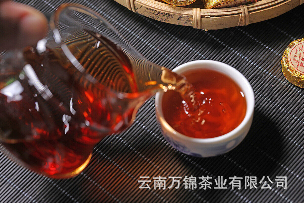 HelloYoung Yunnan Puer Small Tuocha Ripe Tea Original Mini Tuocha Small Round Tea Cake 500g