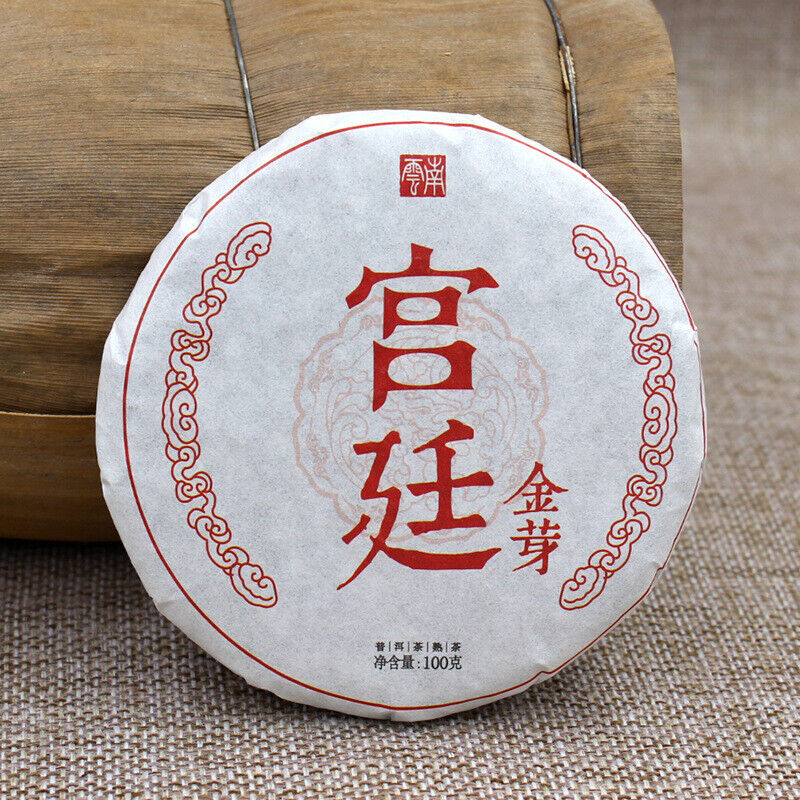 Palace Golden Bud Puerh Tea Ripe Tea Yunnan Puerh Tea 100g Ripe Tea Cake Secondary image