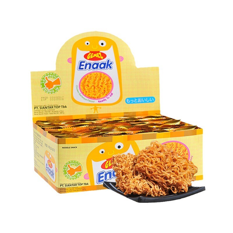 30 Pack GEMEZ Indonesia Crispy Noodles Spicy Snacks Dried Instant Noodles  420g