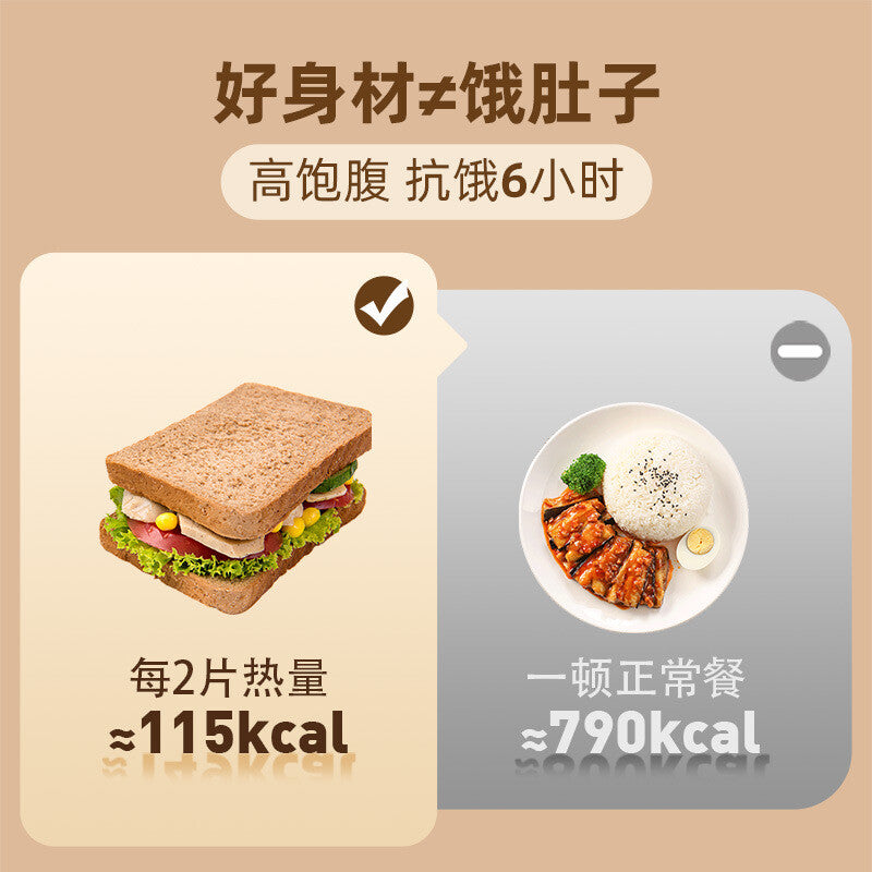 0-Fat Whole Wheat Bread Toast Low-Carb Meal Replacement Bulk Pack