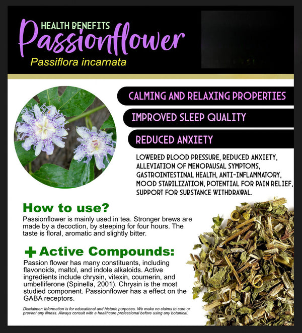 Dried Herb Cut Sifted Passiflora Passionflower 8.8oz Bulk Passion Flower Tea