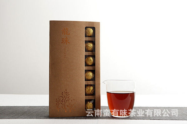 Yunnan Puerh Tea 18pcs (Golden Tin) Menghai Golden Buds Cooked Tea Dragon Balls