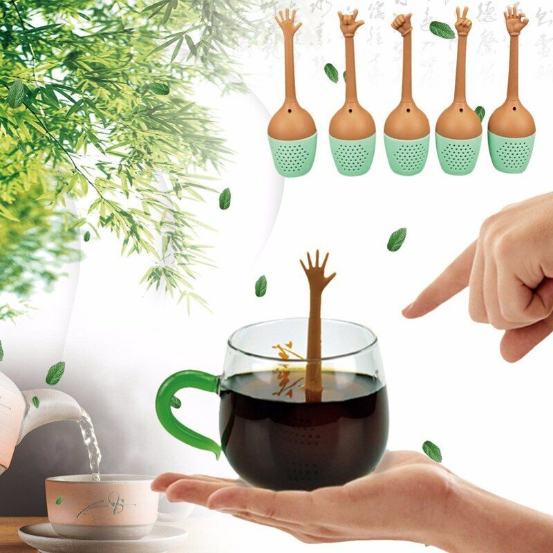 Funny Hand Gestures Silicone LooseLeaf Spice Tea Infuser Tea Strainer Diffuser Secondary image