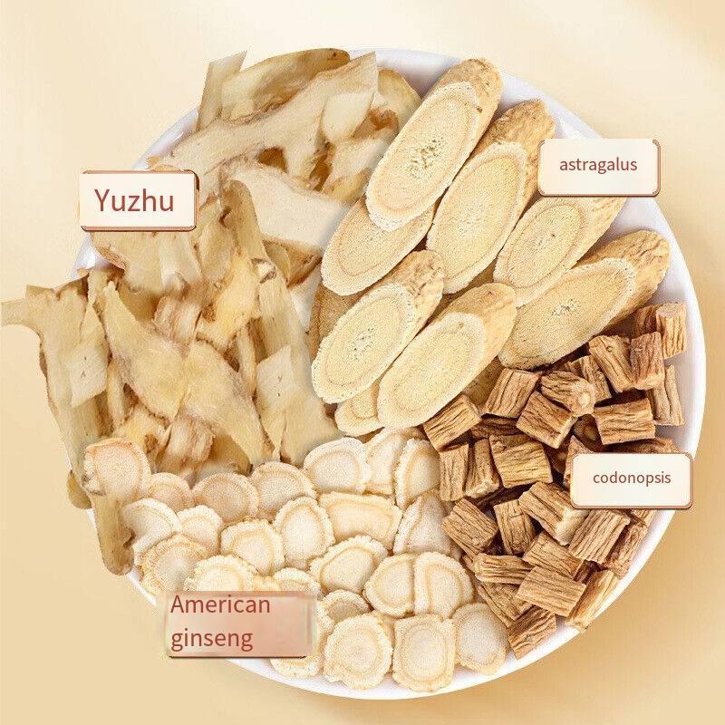 Codonopsis Astragalus Yuzhu American Ginseng Health Tea 7g*10 Yuanqi Sibao Tea