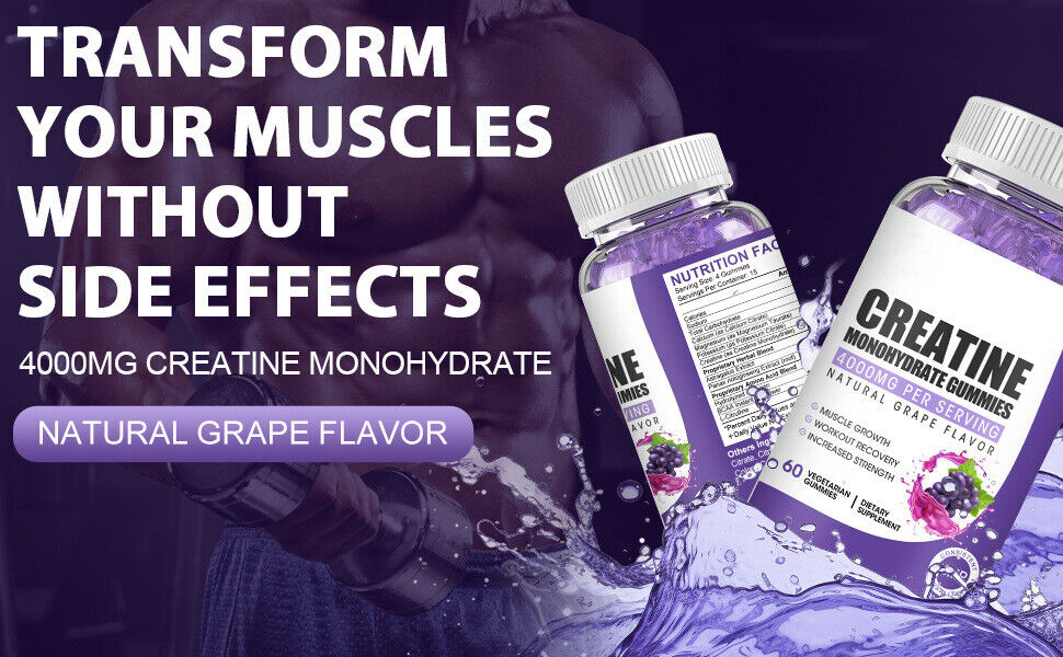 肌酸软糖creatine gummies Workout Fudge Energy Supplement 60 pills