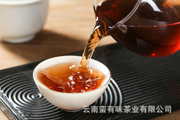 HelloYoung 357g Puerh Tea Dry Storage Ripe Tea Menghai Source Flavor Yunnan Cake Ripe Tea