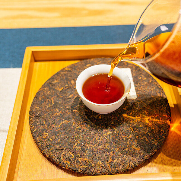 HelloYoung 357g Puerh Ripe Tea Icelandic Tribute Cake Tea  Aged Ripe Puerh Seven Seed Cake