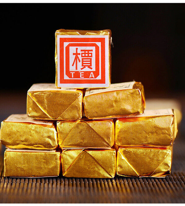 HelloYoung 500g Menghai Pu'er Ripe Tea Small Square Brick Tea Leaves Pu'er Tea Tuo Tea