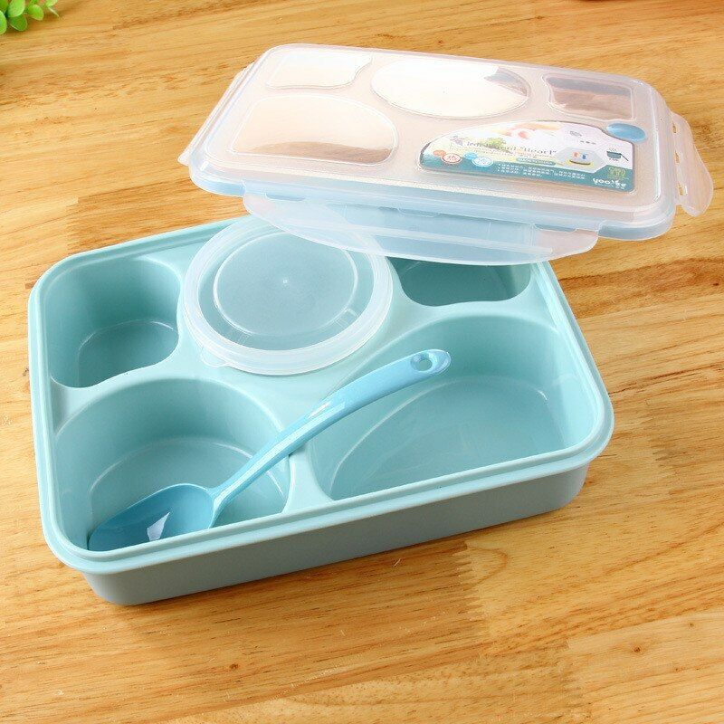 Dinnerware Food Container Five Separation Bento Box Tableware Lunchbox Microwave