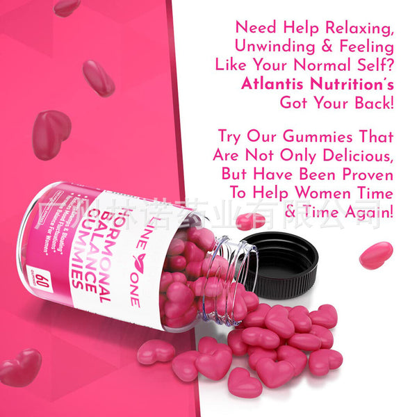 2 bottles Hormonal Balance PMS Relief 60 Gummies-Strawberry flavor