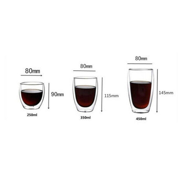 Fashion Classic Glass Double Wall Transparent Coffee Cups Insulate Office Tea