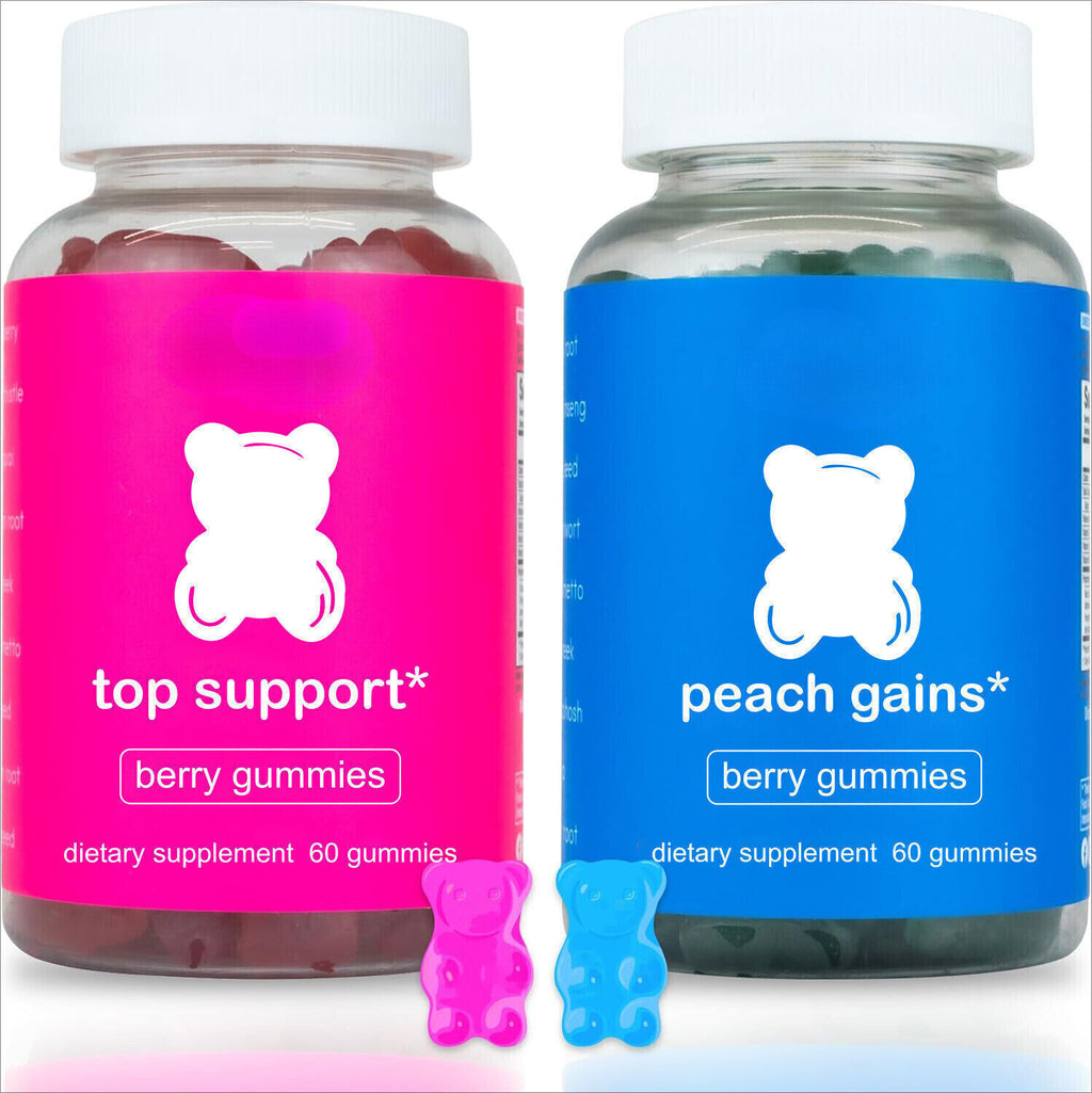 TOP Support and Peach Gains Gummies  Women's Support Supplement Multivitamins
