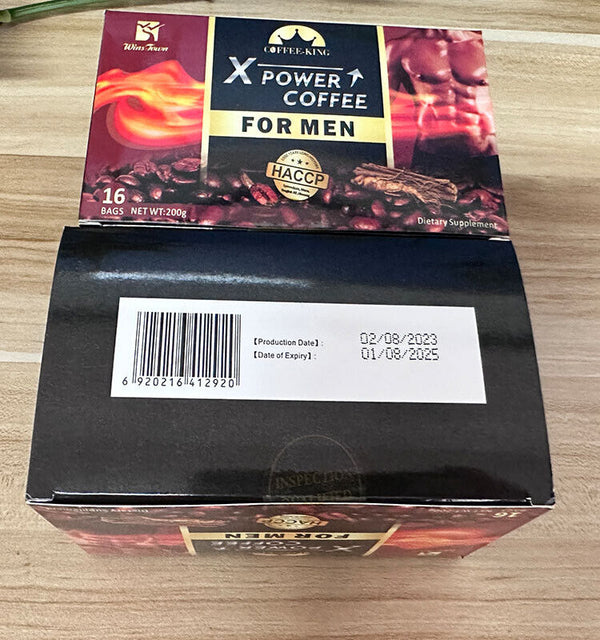 Man X Power Kaffee Maca Erweiterung Instant-Kräuterkraft-Kaffee 12,5g×16 Beutel